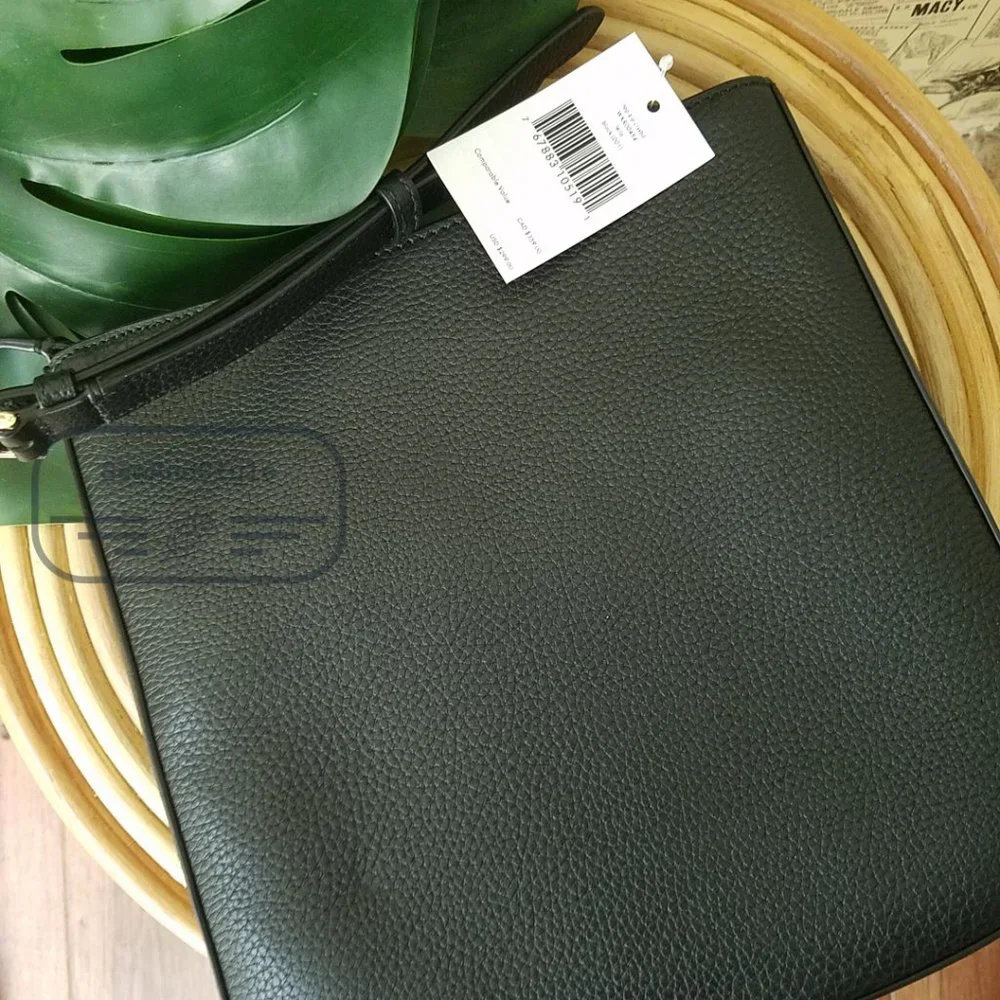NWT New York Leila Leather Top Zip Crossbody color: black - Picture 4 of 15
